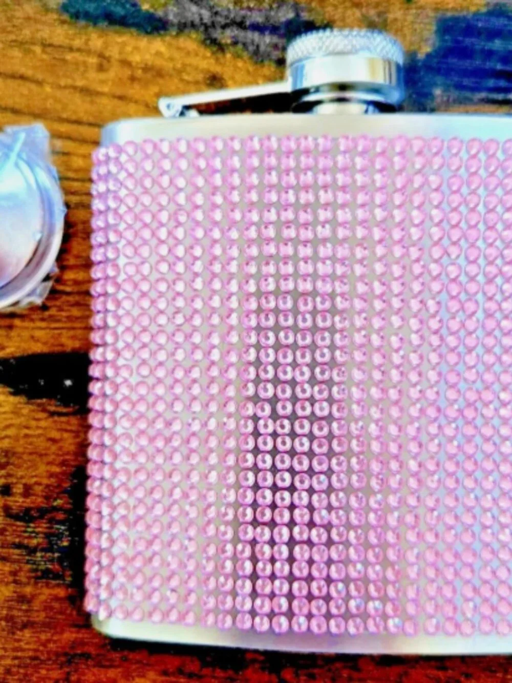 Pink Sparkle Bling 6oz Rhinestone Drinking Flask Party Gift